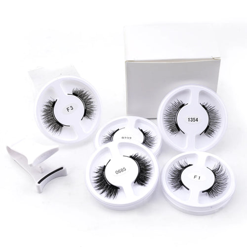 Magnetic Eyelashes 5 Pairs Reusable False Eyelashes and Magnetic Tweezers Set Natural 3D Mink Lashes Makeup Wholesale Faux Cils