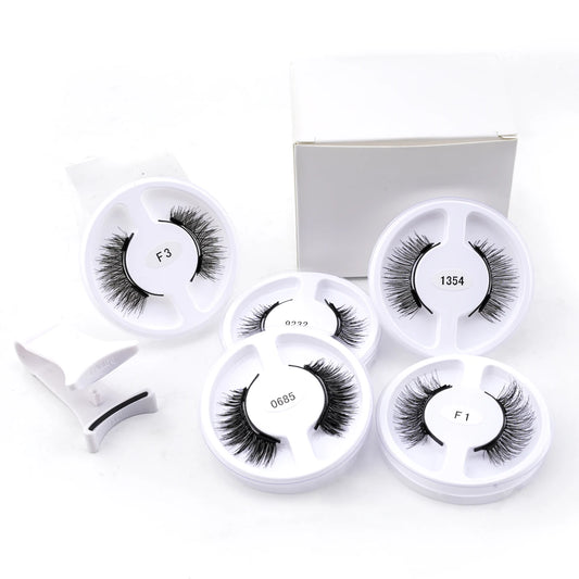 Magnetic Eyelashes 5 Pairs Reusable False Eyelashes and Magnetic Tweezers Set Natural 3D Mink Lashes Makeup Wholesale Faux Cils