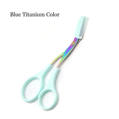 Curved Eyebrow Trimmer Eyebrow Scissors With Comb Stainless Steel Eyebrow Razor Hair Scissors Brow Trimmer Set Make Up Tool