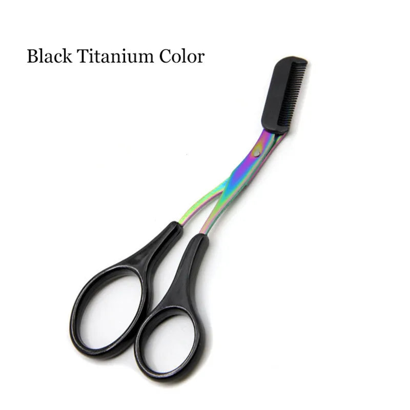 Curved Eyebrow Trimmer Eyebrow Scissors With Comb Stainless Steel Eyebrow Razor Hair Scissors Brow Trimmer Set Make Up Tool