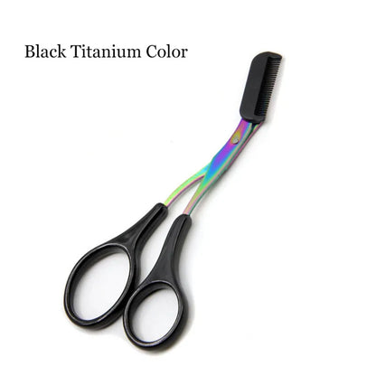 Curved Eyebrow Trimmer Eyebrow Scissors With Comb Stainless Steel Eyebrow Razor Hair Scissors Brow Trimmer Set Make Up Tool