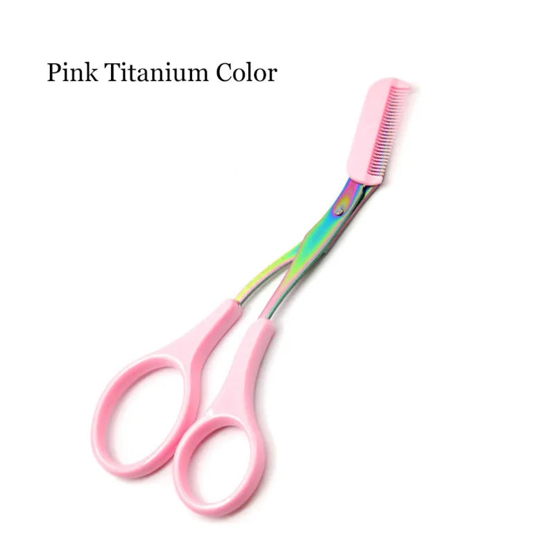 Curved Eyebrow Trimmer Eyebrow Scissors With Comb Stainless Steel Eyebrow Razor Hair Scissors Brow Trimmer Set Make Up Tool