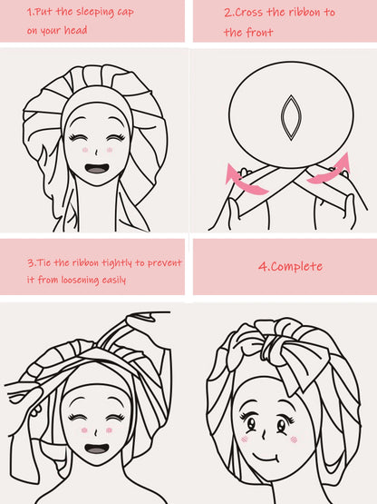 Satin Bonnet Silk Bonnet Adjustable Bonne For Sleeping Hair Bonnet With Tie Band Bonnets For Women Men