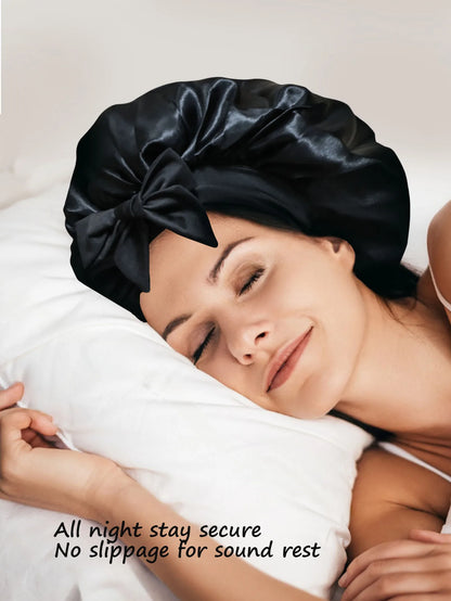 Satin Bonnet Silk Bonnet Adjustable Bonne For Sleeping Hair Bonnet With Tie Band Bonnets For Women Men