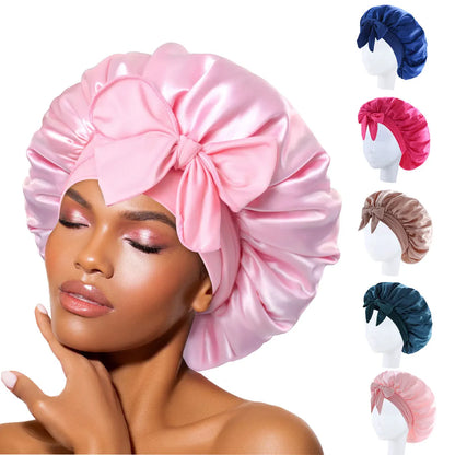 Satin Bonnet Silk Bonnet Adjustable Bonne For Sleeping Hair Bonnet With Tie Band Bonnets For Women Men