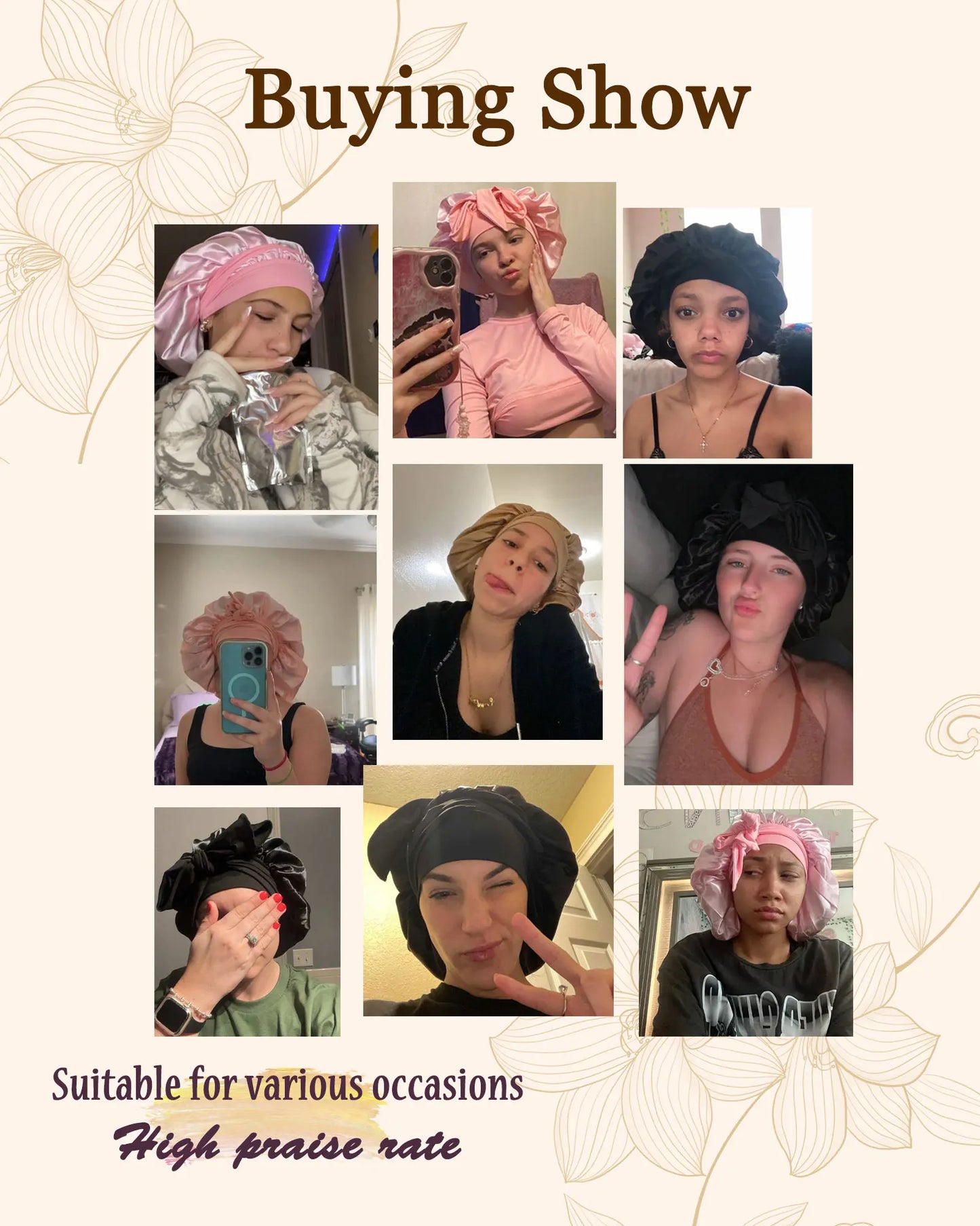 Satin Bonnet Silk Bonnet Adjustable Bonne For Sleeping Hair Bonnet With Tie Band Bonnets For Women Men