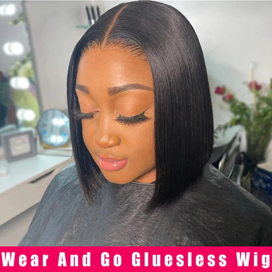 Perruque Glueless Wigs Brazilian Bone Straight 100% Raw Human Hair Wigs PrePlucked 13x4 HD Transparent Cheap Wig Ready To Wear