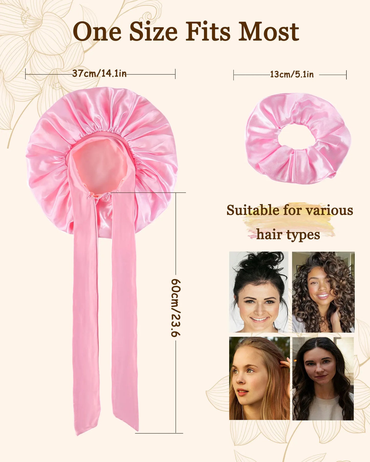 Satin Bonnet Silk Bonnet Adjustable Bonne For Sleeping Hair Bonnet With Tie Band Bonnets For Women Men