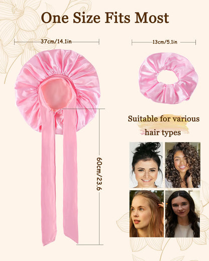 Satin Bonnet Silk Bonnet Adjustable Bonne For Sleeping Hair Bonnet With Tie Band Bonnets For Women Men